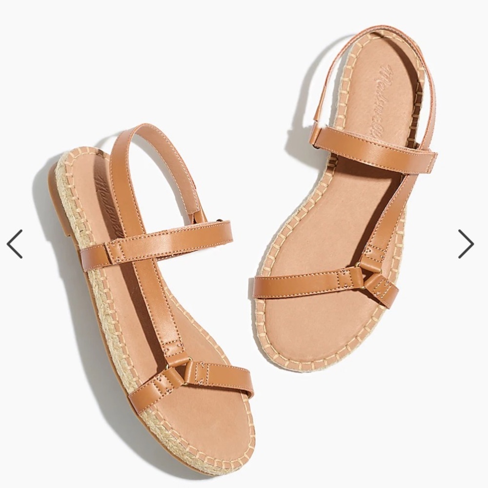 NEW Madewell The Hallie Espadrille Sandal in Leather 5.5